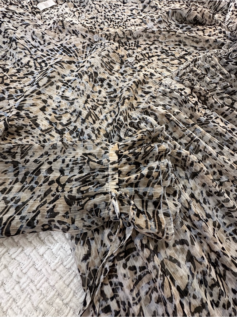 RIANI Luxury Leopard Print Midi Dress - Metallic Silver Detail - Size 12 / DE 42 - Picture 15 of 16